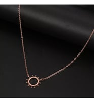 Kişiye Özel 925 Ayar Gümüş Güneş Kolye (Rose)