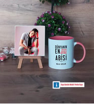 Abiye Hediye Fotoğraflı Dekoratif Taş, Kupa Bardak Beyaz Hediye (Model 6)