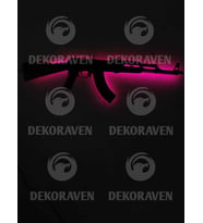 Ak-47 Led Işıklı Tablo (Pembe)