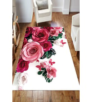 Dijital Kaymaz Taban Yıkanabilir Salon Halısı Mutfak Halısı Koridor Halısı Yolluk ND-HS-545 (Kırmızı)