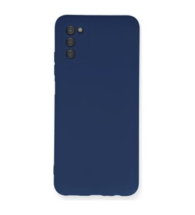 Samsung Galaxy A03s Kılıf Kamera Korumalı Silikon Rubber Arka Kapak (Lacivert)