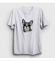 Presmono Unisex Sarı French Bulldog Köpek T-Shirt 401330tt (Beyaz)