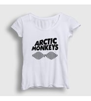 Presmono Kadın Sarı Cover Arctic Monkeys T-Shirt 12909tt (Beyaz)