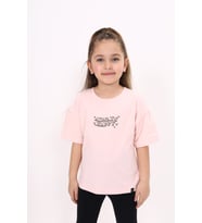 Toontoy Kız Çocuk Baskılı Tişört (Pudra)