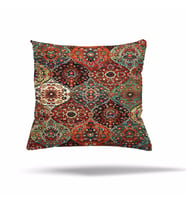 Geometrik Kilim Etnik Desen Afrika Gizli Fermuarlı Yastık Kılıfı Kırlent Kılıfı Koltuk Yastık Kılıfı (KAHVE-KIRMIZI)