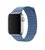 Apple Watch 7/8/9 41mm Kordon Deri Loop Kordon (Mavi)