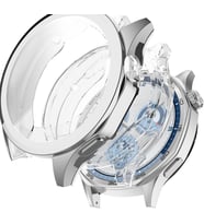 Huawei Watch GT 5 46mm 2li Set Silikon Parlak Renkli Ekran Koruyuculu Kasa Koruy (Gümüş)