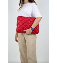 NEMO BAGS Laptop Tablet Kılıfı 16 İnç Macbook İpad Pro Air Huawei Evrak Çantası Suni Deri (Kırmızı)