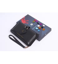 KENDİN TASARLA - ÖZKA LEATHER - Kişiye Özel Telefon Bölmeli Trend Kadın Cüzdan (Siyah)