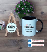 Hemşire Kupa Bardak Kırmızı ve Ahşap Anahtarlık Hediye (Model 10)