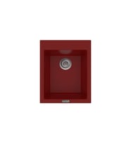 POLEX Cristalüx Granit Eviye P-05 Tezgah Altı Ve Tezgah Üstü Kare Mutfak Evyesi 41x51cm (Bordo)