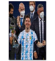 Cakapuzzle Messi Kupa Amerika 2021 Şampiyonluk Heyecanı Puzzle Yapboz MDF(Ahşap) (1000 Parça)