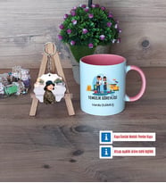 Temizlik Görevlisi Kupa Bardak Beyaz ve Fotoğraflı Ahşap Anahtarlık Hediye (Model 6)