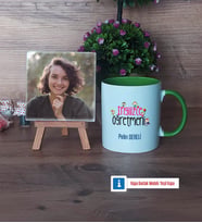 İngilizce Öğretmeni Fotoğraflı Dekoratif Taş, Kupa Bardak Beyaz Hediye (Model 14)