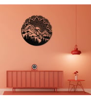 GIBELLA MANDALA DAGMANZARALI METAL DEKORATİF TABLO (Gri)