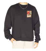 UNİSEX KİŞİYE ÖZEL BASKILI WAFERWEAR SWEATSHİRT (Siyah)
