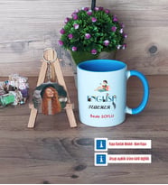İngilizce Öğretmeni Kupa Bardak Beyaz ve Fotoğraflı Ahşap Anahtarlık Hediye Öğretmen Günü Hediyesi (Model 4)