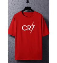 Unisex Cr7 Baskılı T-shirt (Kırmızı)