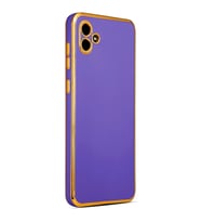 Galaxy A04 Kılıf Zore Bark Kenarları Altın Renk Kılıf (Mor)