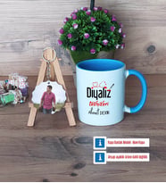 Diyaliz Teknikeri Kupa Bardak Beyaz ve Fotoğraflı Ahşap Anahtarlık Hediye Diyaliz Teknikerine Hediye (Model 4)