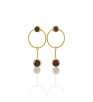 Kadir Jewellery 22 Ayar Altına Kaplama Kadın Sallantılı Küpe -El İşçiliği Ve Hipoalerjenik Küpe (Bordo)