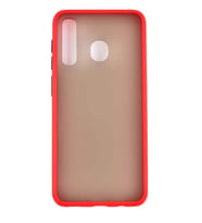 Huawei P30 Lite Kılıf Mat Yüzey Renkli Kenar Silikon (Kırmızı)