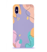 PrintiFy Apple iPhone X Uyumlu Lansman Kılıf Karışık Renkler Tasarımlı İçi Kadife Kapak (Lila)