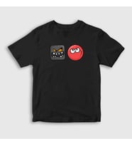 Presmono Unisex Çocuk Beyaz Evil Square Oyun Red Ball T-Shirt 358161tt (Siyah)