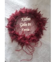 Tüllü kına gecesi tefi (Bordo)
