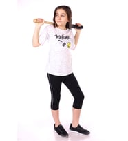Toontoy Kız Çocuk Happiness Baskılı Kaprili Takım (Mavi)