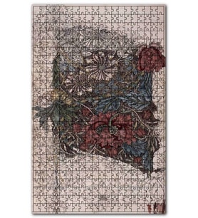 Cakapuzzle Çiçekler Gravür Puzzle Yapboz MDF (Ahşap) (1000 Parça)