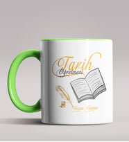 Kişiye Özel Tarih Öğretmeni Tasarımlı Siyah Renk Kupa Bardak 6 (Yeşil)