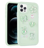 iPhone 11 Pro Uyumlu Kılıf Kabartma Figürlü Parlak Toys Silikon Kapak (Açık Yeşil)