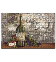Cakapuzzle Toskana Kırmızı Şarap Kadeh Üzüm Peynir  Puzzle Yapboz MDF (Ahşap) (500 Parça)