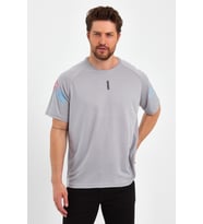 Store Erkek Spor Tişört Baskılı Fitness, Antrenman Fit T-shirt (Gri)