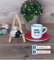 Din Kültürü Öğretmeni Türk Kahvesi Fincanı Ahşap Altlıklı ve Fotoğraflı Ahşap Anahtarlık Hediye Öğretmenler Günü Hediyesi (Model 3)