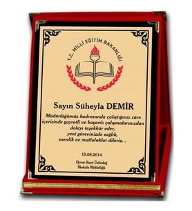 Kişiye Özel Mini Kadife Albüm Plaket 15x20  Ödül Ürünü (Kırmızı)