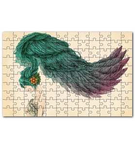 Cakapuzzle Kadın Fantastik Tüy Saç Çizimi Görseli Puzzle Yapboz MDF (Ahşap) (255 Parça)