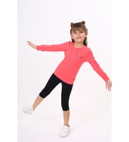 Toontoy Kız Çocuk Yusufcuk Nakışlı Tişört (Nar Çiçeği)