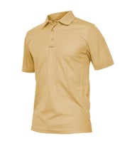 Ghassy Co. Erkek Taktik Polo Yaka Gömlek Hızlı Kuruma Nem Emici Performans Pique Jersey Golf T-shirt (Bej)
