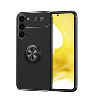 Galaxy S23 Plus Kılıf Zore Ravel Yüzüklü Silikon Kılıf (Siyah)