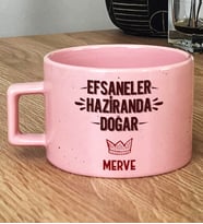 Kişiye Özel Efsaneler Haziranda Doğar Hediye Pastel Fincan Doğum Günü Hediyesi (Pembe)