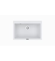 POLEX Cristalüx Granit Evye P-X76 Tezgah Altı Ve Tezgah Üstü Mutfak Evyesi 75x50cm (Beyaz)