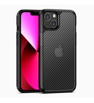Apple iPhone 13 Mini Kılıf Zore İnoks Fiber Yüzey Tasarım Kılıf (Siyah)