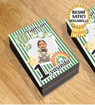 8 Temalı Kişiye Özel Resimli Doğum Günü Magneti  8x6 Cm 10 Adet (Yeşil)