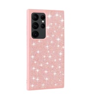 Galaxy S24 Ultra Kılıf Parlak Taşlı Tasarım Pırlanta Kılıf (Pembe)