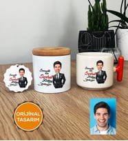 Kişiye Özel Karikatürlü Kolay Yetişmiyor Hediye Seti T Kupa, Kalemlik, Anahtarlık Erkek Sevgiliye Abiye Babaya Doğum Günü Hediyesi (Turuncu)