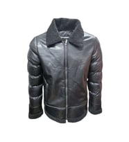 Zagmen Z01037 Erkek Yakası Kürklü Fermuarlı Deri Ceket - Z01037 - Siyah - ST01037-Siyah-XXL (Siyah)