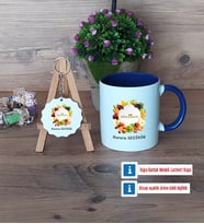 Diyetisyen Kupa Bardak Kırmızı ve Ahşap Anahtarlık Hediye (Model 2)