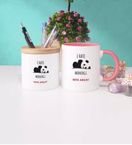 Sevimli Panda Kupa Bardak ve Kalemlik Hediye Seti (Model 3)